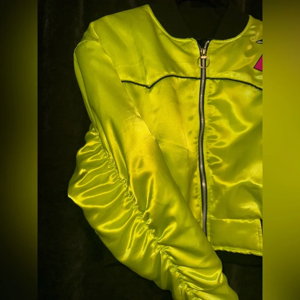 CLUB EXX Vibrant Yellow UFO Embroidered Women's Jacket - Picture 6 of 9